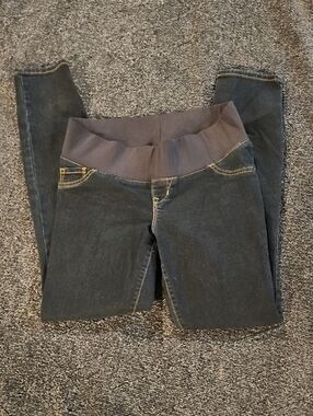Maternity Jeggings with Navy Stretch Waistband